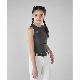 EvoShield Girl's Racerback Chest Guard Sleeveless Shirt - Grey, Youth Large
