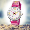 Regent URF730 Children's Watch Elegant Analogue Fabric Strap Pink Quartz