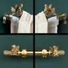 ILAISIHOME 1-1/8 Inch Diameter Brushed Gold Curtain Rods with Cherub