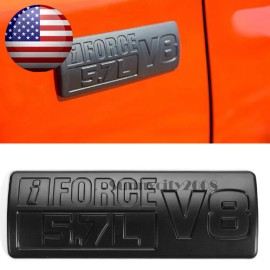 Unbranded 6.75" x 2.25" 3D ABS iForce 5.7 V8 Matt Black Emblem Badge For 07-18 Tundra