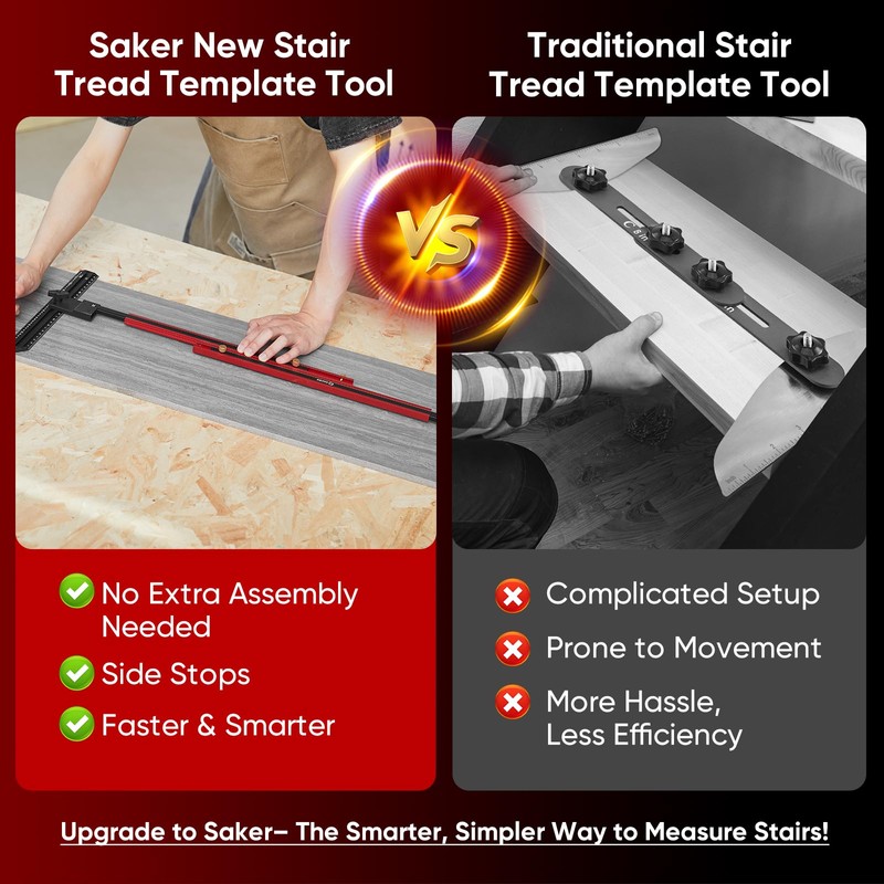 Saker Stair Tread Template Tool,2025 New Stair Measuring Tool,Stair Tread