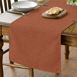 Camino de mesa Artoid Mode color naranja oxidado, para otoño, Acción de Gracias, lavable, decoración de mesa de comedor para decoración del hogar, fiesta, 13 x 36 pulgadas