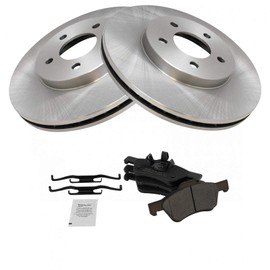 TRQ Front Brake Pad & Rotor Kit Brake Pads Brake Rotor Semi-Metallic Compatible with 2005-2012 Ford Escape 2005-2011 Mazda Tribute 2005-2010 Mercury Mariner