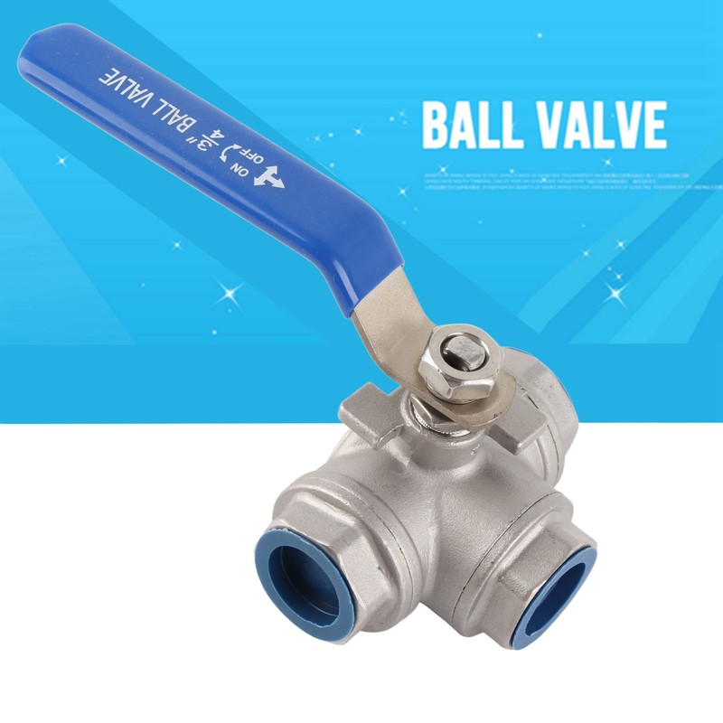 1pc Stainless Steel SUS304 Pipe Ball Valve Three Way T