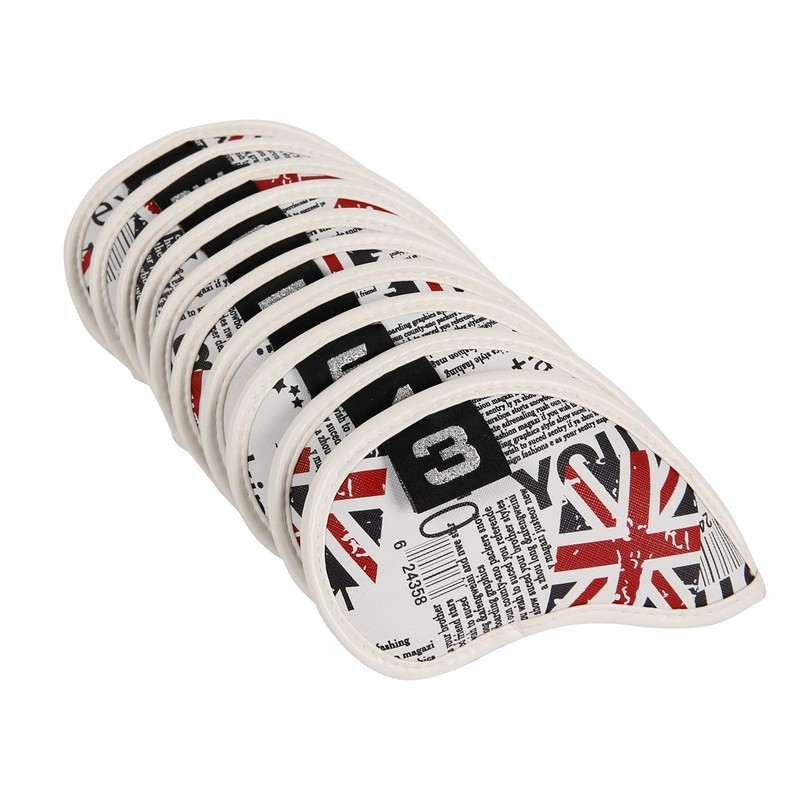 Leather Golf Club Iron Head Covers 10 Piece Set Union