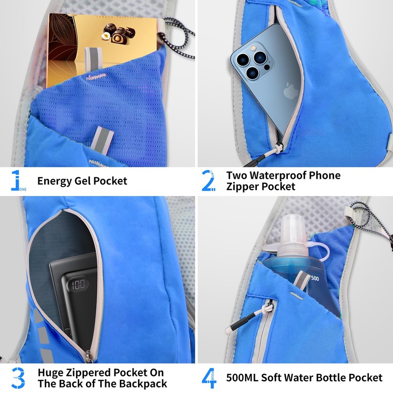 Hydration Running Vest for Women Men,Lightweight Breathable Reflective Hydration Pack