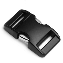Ganzoo Alumaxx Metal Click Clasp, Set of 8, 1 Inch / Clip Clasp/Buckle for Paracord Bracelets, Dog Collars, Backpack, Powder-Coated, Colour: Matte Black, black