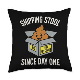 Microbiome Tester Gut Health Stool Sample Science Lab Poop Throw Pillow