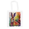 Vibrant Hare Tote Bag - Watercolour Animal Gift - White