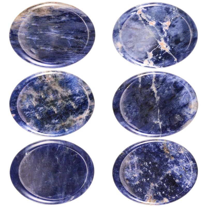 Nupuyai 7 Chakra Worry Stone Thumb Stone Gemstone Oval Concave