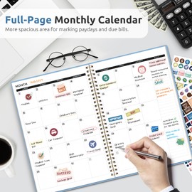 Budget Planner - Monthly Budget Book with Expense Tracker Notebook, Undated Bill Organizer & Finance Planner to Take Control of Your Money, 2025-2026 Account Book to Manage Your Finances-Sky Blue