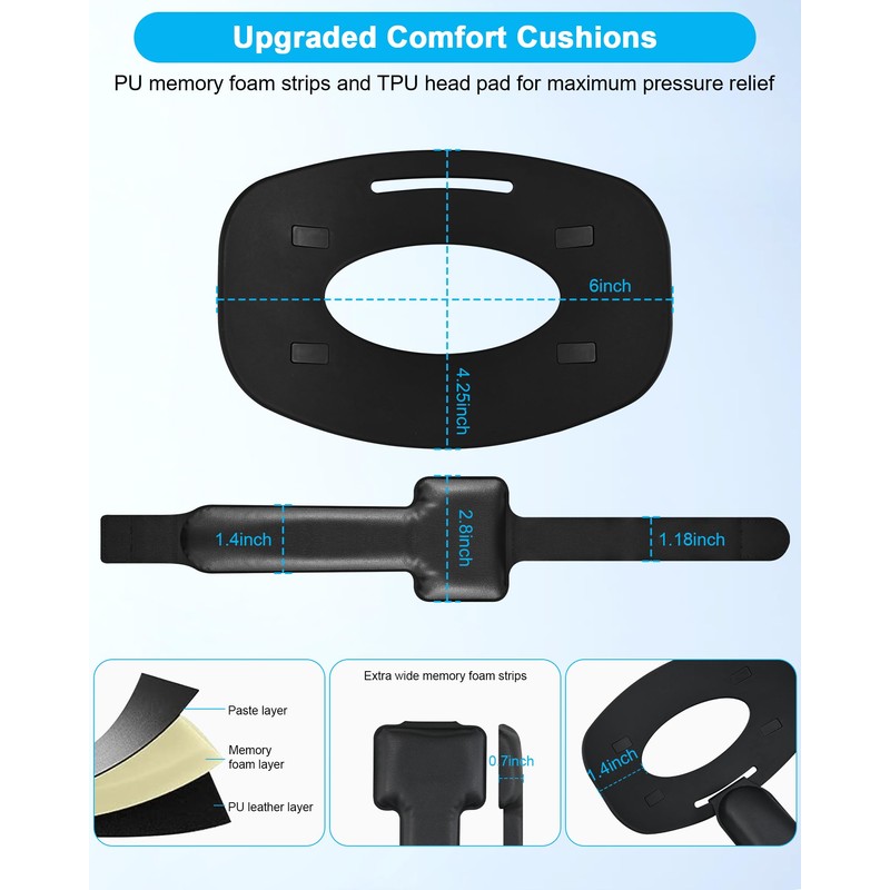 TRANSNOVO Compatible with Oculus Quest 2 Head strap, VR Accessory