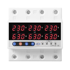 Jadeshay Voltage Current Protection, Surge Protection, Undervoltage Protection Device, Double LED Low Voltage Protection, 3-Phase AC220V DIN Rails (Size : 100A)