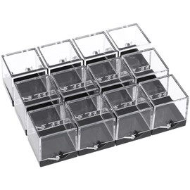 12piezas Caja De Exhibición De Muestras Minerales Cajas Transparentes De Almacenamiento De Especímenes Contenedores Prácticos Para Colección De Piedras Diseño Chic Y Duradero