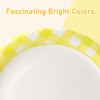 UVTQSSP 96Pcs Party Plates and Napkins Sets, Yellow Gingham Checkered