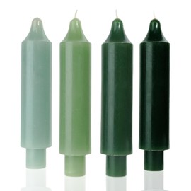 MAITREYA Taper Candle Short Candlesticks Dripless Dinner Candle for Wedding Party Decoration Home Dinner,6.5inch,4 Pack,Gradient Green
