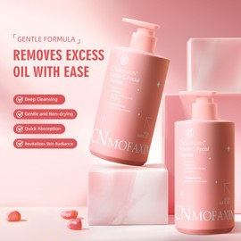 CNMOFAXIN Vitamin C Cleanser 480ml - Daily Facial Wash with Niacinamide, Tea Leaf & Cucumber - Refreshes Skin, Refines Appearance, Removes Impurities & Leaves Skin Clean, Bright & Revitalized