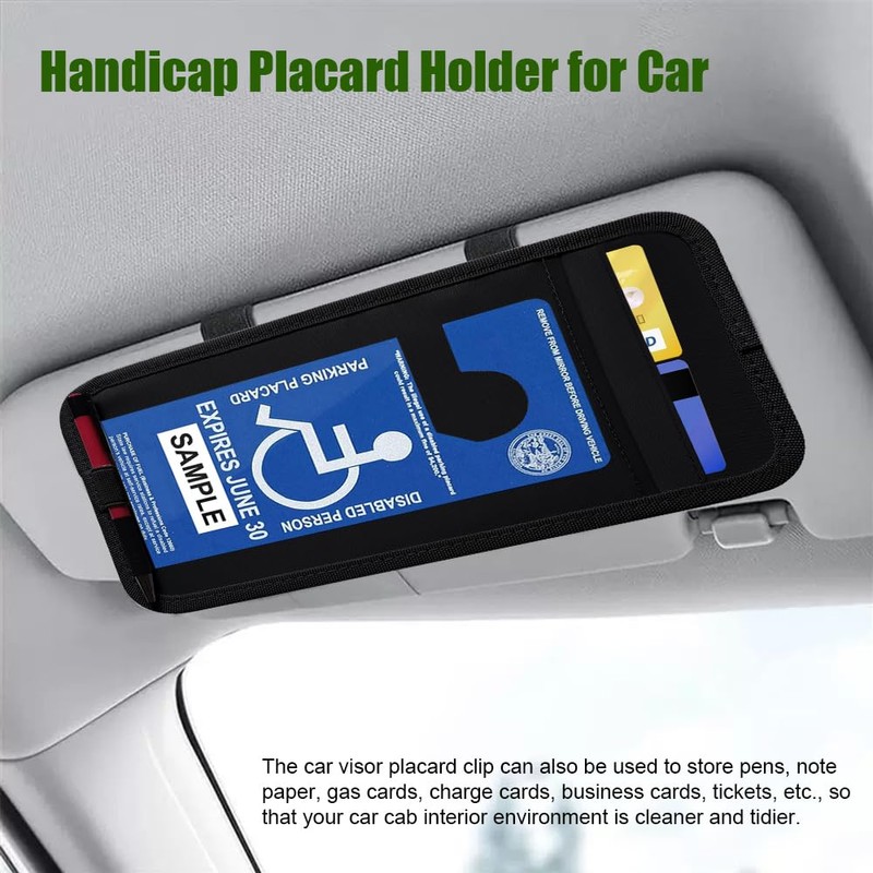 Handicap Placard Holder for Auto, Disabled Parking Permit Sign Protector