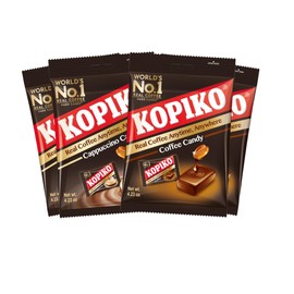 Kopiko Coffee & Cappuccino Candy – Bold-Tasty Hard Candy from Indonesia with Real Coffee Extract – A Satisfying Boost for On-the-Go Energy (4-Pack, 4.23oz Each)