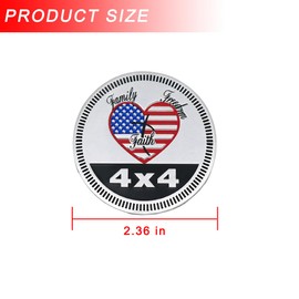 Mandark Faith Family Freedom Badge Rated Car Emblem, 4 x 4 3D Metal Automotive Badge Decals, Round Vehicle Exterior Decorative Emblem Stickers, Compatible with Wrangler SUV, Truck, RV
