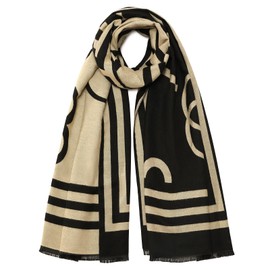 boruizhen Women's Scarves Winter Warm Scarf Wrap Soft Large Long Scarf with Tassel, black