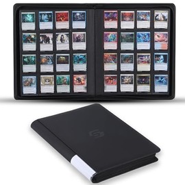 Snekdy premium 1024-pocket trading card binder, 16-pocket cards album, waterproof PU-leather Cover album with side loading, holds gaming, baseball, basketball & sports cards (Black)