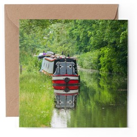 1 x Greeting Card - Canal Boat Oxford England UK - Blank Birthday Celebration Anniversary #50442