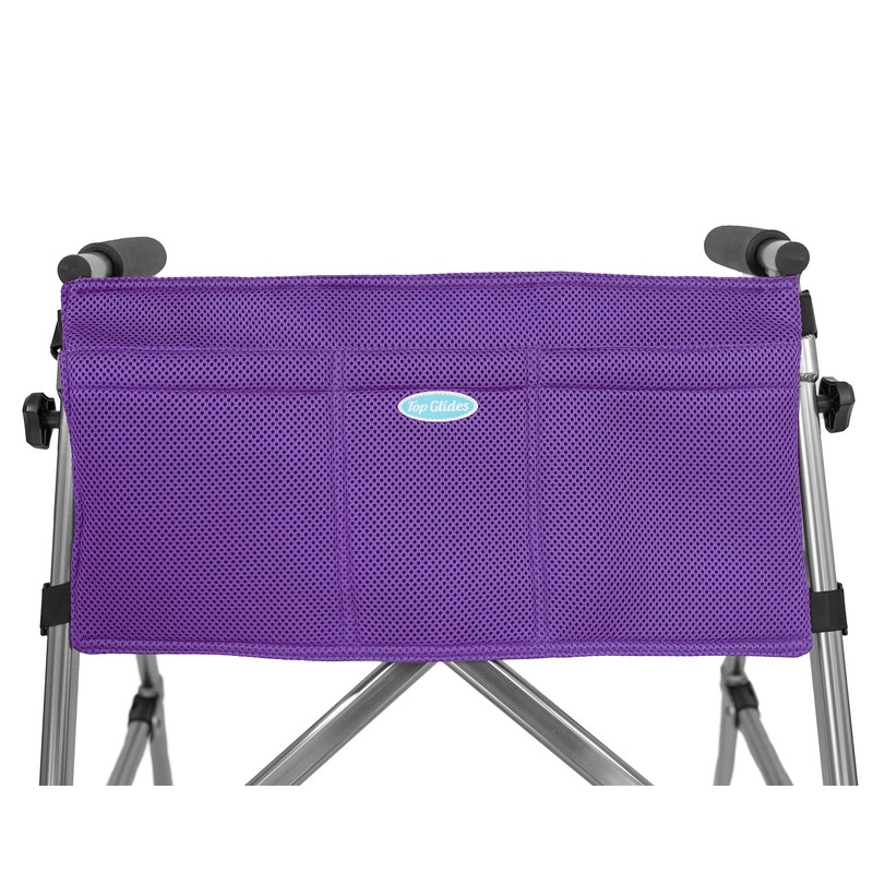 Top Glides 5-Pocket Carry-All Pouch for Stander Folding Walkers (Purple)