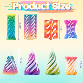 Chennyfun 8 Piece Spiral Cone Fidget Toys, Impossible Cone, Pyramid Fidget Toy, 3D Printed Decompression Mini Spiral Cone Toys, Desk Toys for Stress for Home Office Desk Decor Souvenir Gift