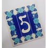 Phosphorescent Hand Painted Italian Ceramic Number & Letter Tiles House