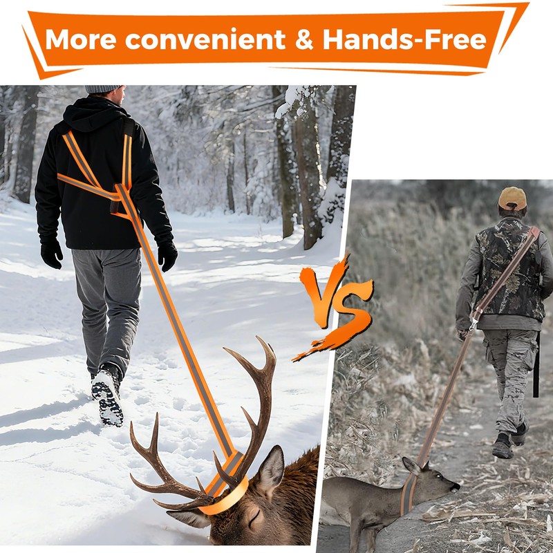 TWLOOK Deer Drag Harness & Rope – Heavy Duty 480lbs
