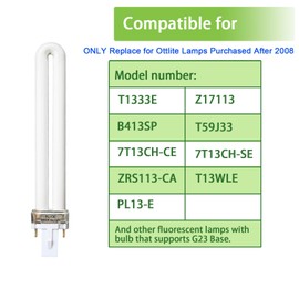 (2 Pack) PL13-E 13W Replacement Light Bulb Compatible with Electronic Ballast,Replace for Ottlite T1333E,13W Type E Compact Fluorescent Light Bulb,5500K Bright Natural Daylight,G23 Base