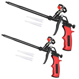 Spray Foam Guns, 2 Pcs Spray Foam Insulation Gun, Professional Foam Dispensing Gun, Heavy Duty Expanding Foam Gun with 4 Pcs Long Tube Nozzle, Spray Foam Applicator for Caulking, Filling, Sealing