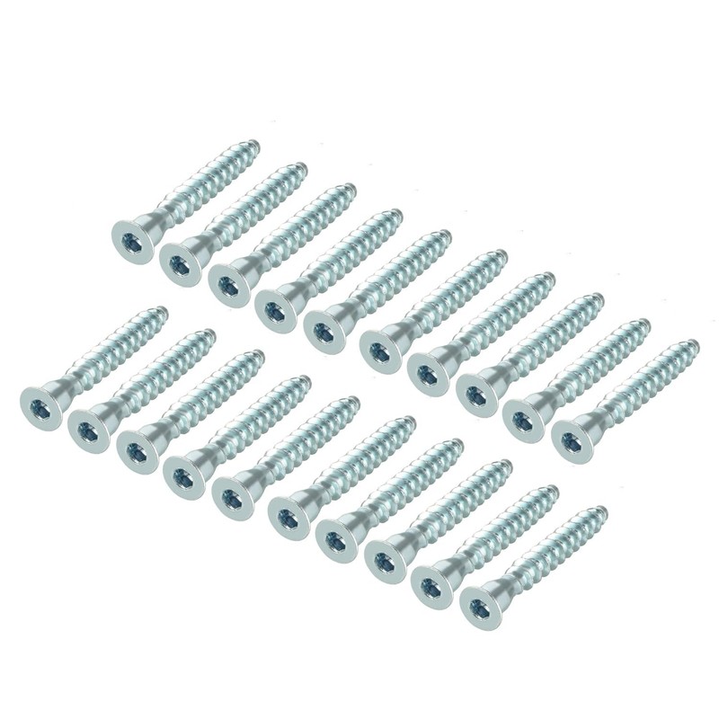 25Pcs Silver Confirmat Screws,M7 x 50mm, Hex Socket Drive Countersunk