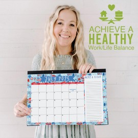 Desk Calendar 2025 - Doodle Large Monthly Desk Calendar (11 x 17 Inches) for Home, Office, and Classroom, 18-Month Desk Calendar 2025-2026 with Thick Paper