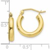 10K Yellow Gold Polished 3mm Tube Hoop Earrings (10 X