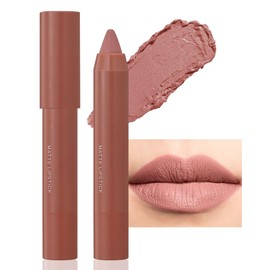 BINGBRUSH Crayon Matte Longwear Lipstick Pack Set,Moisture Smooth Color Stick Ultimate Lip Crayon for Makeup Collection - Waterproof Velvet Lipgloss (06#, 1 Count (Pack of 1))