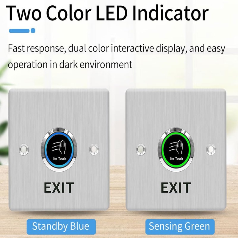 IR Infrared Sensor No Touch Exit Button Door Switch,NO&NC Stainless
