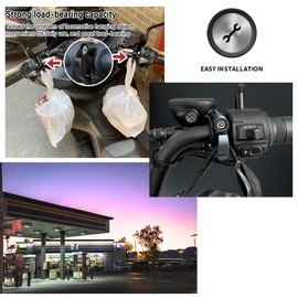 Bike Scooter Luggage Hanging Hardware Helmet Bag Convenience Store Bag Hook Hanger Holder Bracket Scooter Skater Kick Board Bar Handle Aluminum Work Commute to School (Titanium Silver)