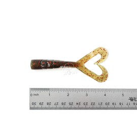 Fish WOW! 8pcs Extended Size 5 inch Twin Tail Perch Grub 4" Scampi Soft Lure - Motor Oil