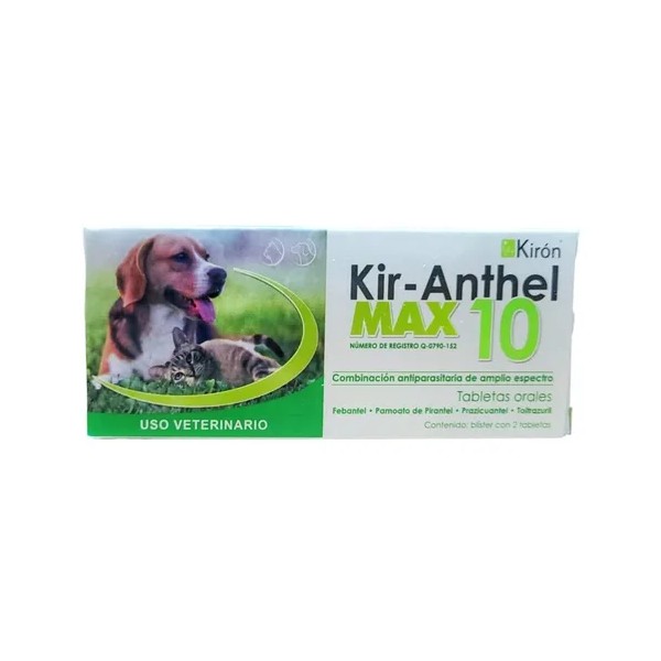 Kir-anthel Max10 Desparasitante Perro Gato * 2tabs *