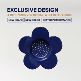 PHINƠI – Vietnamese Coffee Dripper Phin Filter – Pour Over Coffee Maker – Single Cup Dripper with Flower Design – Reusable Coffee Filter- Paperless Filter for Sustainable Brewing (Navy)