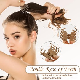 Pack of 9 Small Hair Clips for Women, Medium Hair Claw Claw Square, Rectangular Hair Clips, Hair Clips for Women, 3 Styles (Black, White and Brown)