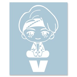 Only the pattern left sticker S "V" White 120W