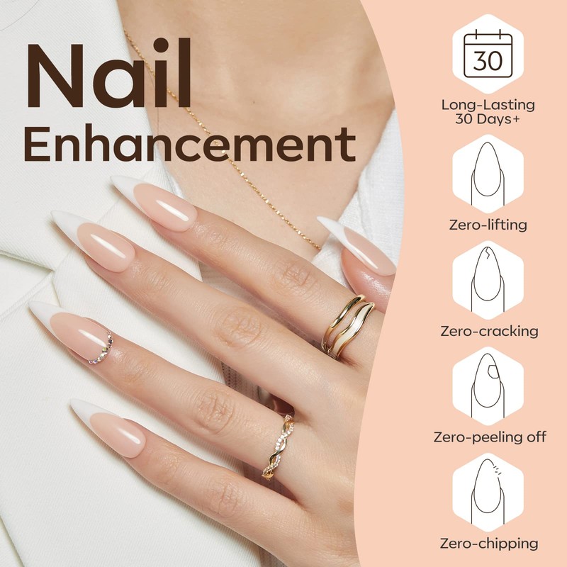 Modelones 8-in-ONE Nail Builder Gel, 6 Colors White Brown Builder