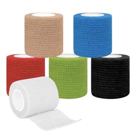 Vendaje Deportivo Autoadherible 6 Roll (Mismo Color), Venda Adhesiva Elástico Atlético de 5CM X 4.5M, Cinta Elástica Autoadherente y Transpirables para Estiramiento Atlético, Deportes, Muñeca, Tobillo(Piel Color), Prevenda