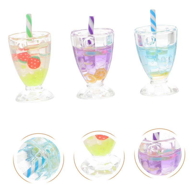 CIYODO Mini Luminous Set 6pcs Miniature Ice Goblet Miniature Pretend