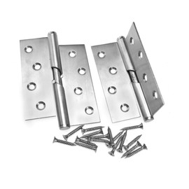 1 Pair 4"/100mm Stainless Steel Rising Butt Handed Lift Off Door Hinge (Left)