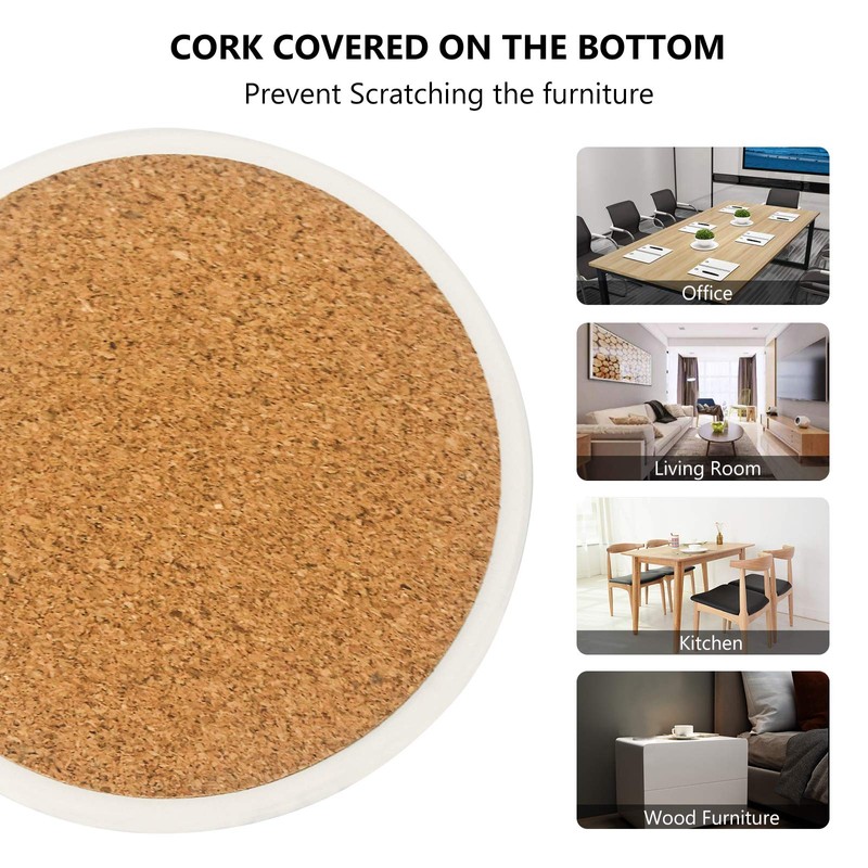 Coasters for Drinks,Field Style,Water Absorbent Ceramic Coasters Base Coaster Set