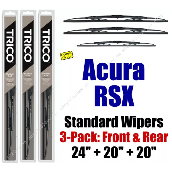 Trico Wiper Blades 3-Pack Front Rear Standard - fit 2002-2006